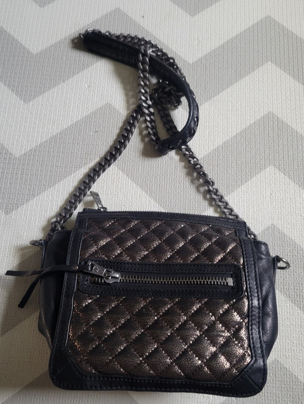 Crossbody Bag WOMENS BLACK Leather Adjustable Strap Zip Pockets